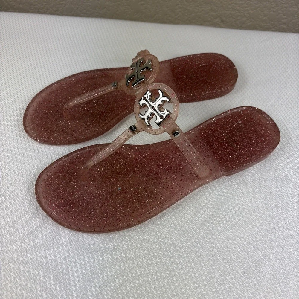 TORY BURCH MINI MILLER JELLY THONG SANDAL BARBIE PINK SIZE 5